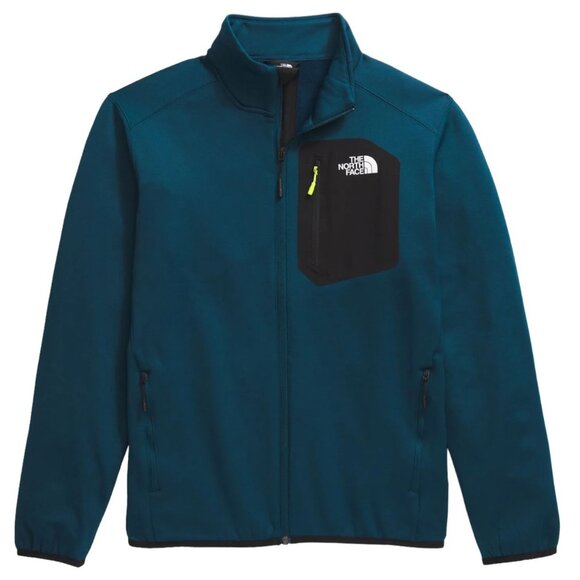North Face Crest Full-Zip Fleece Lightweight Cozy Teal Black Outdoors Pockets - Picture 1 of 6